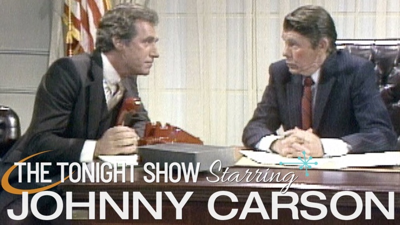 Johnny As Ronald Reagan in Classic Who s on First Spoof, Carson Tonight