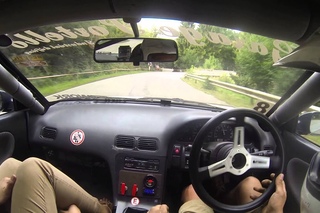 running the wall at montee tros marets hillclimb drift