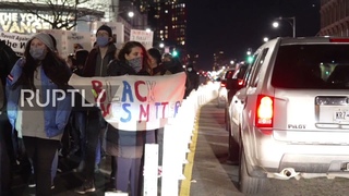 USA: Hundreds protest Rittenhouse trial verdict at Barclays in Brooklyn