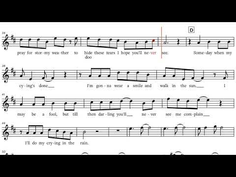 a ha Crying in the Rain, C Instrument Play