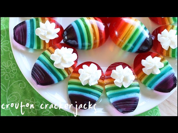 Rainbow Jell O Jiggler Deviled Eggs for Easter Jello Mold