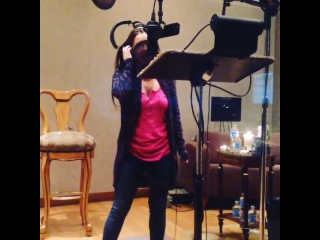 Got my moms courage enough to get in the booth for the first time she sounds so good :)