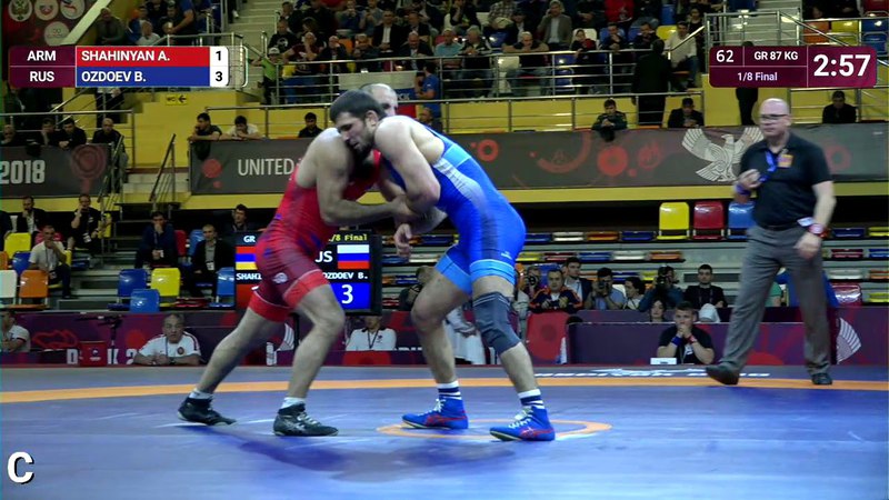 1, 8 GR 87 kg: A. SHAHINYAN ( ARM) v. B. OZDOEV (