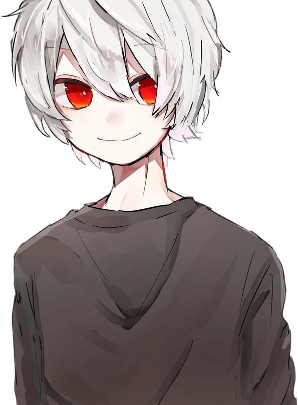 Anime boys with black hair and red eyes