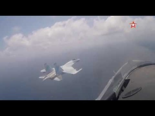 Видео учений экипажей Су-35С и Су-34 в Сирии