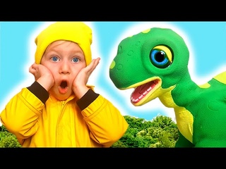 PLEO динозавр и Юнона, история для детей. Динозавр Little Inu. pretend play