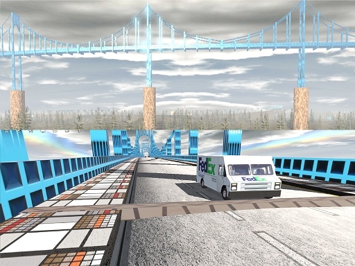 City Road USA 3L One Way Concrete, CSW2 Suspension Bridge