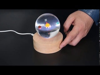 Furniture Life 3D Crystal Ball with Solar System Model, Decoration Ball in Home and Office