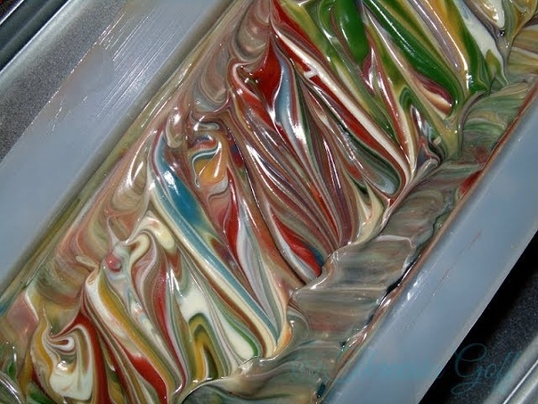 My version of the Rainbow Squeeze Soap for the Soaping101 challenge,