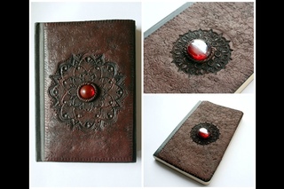 Имитация теснёной кожи. Обложка из полимерной глины. Faux Leather Polymer Clay Notebook/Sketchbook/Journal Cover | Fimo | Velvetorium